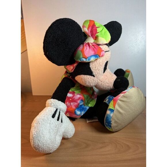 Disney Store Authentic Minnie Mouse Pool Party Plush Toy Doll  Floral Sandals - Picture 5 of 11